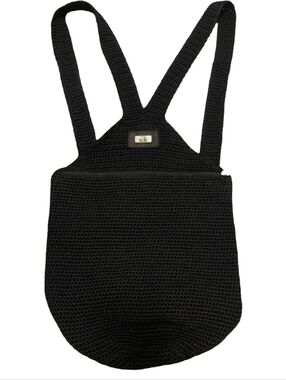 The Sak Black Crochet Hobo Zip Backpack Tote